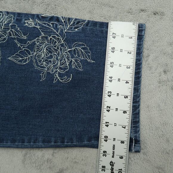 Lane Bryant Jeans Womens Size 20 Blue Mid-Rise Flex Girlfriend Crop 24.5" Inseam - Picture 6 of 16